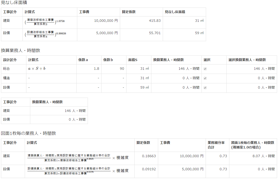 一般改修（工事詳細入力）結果画面